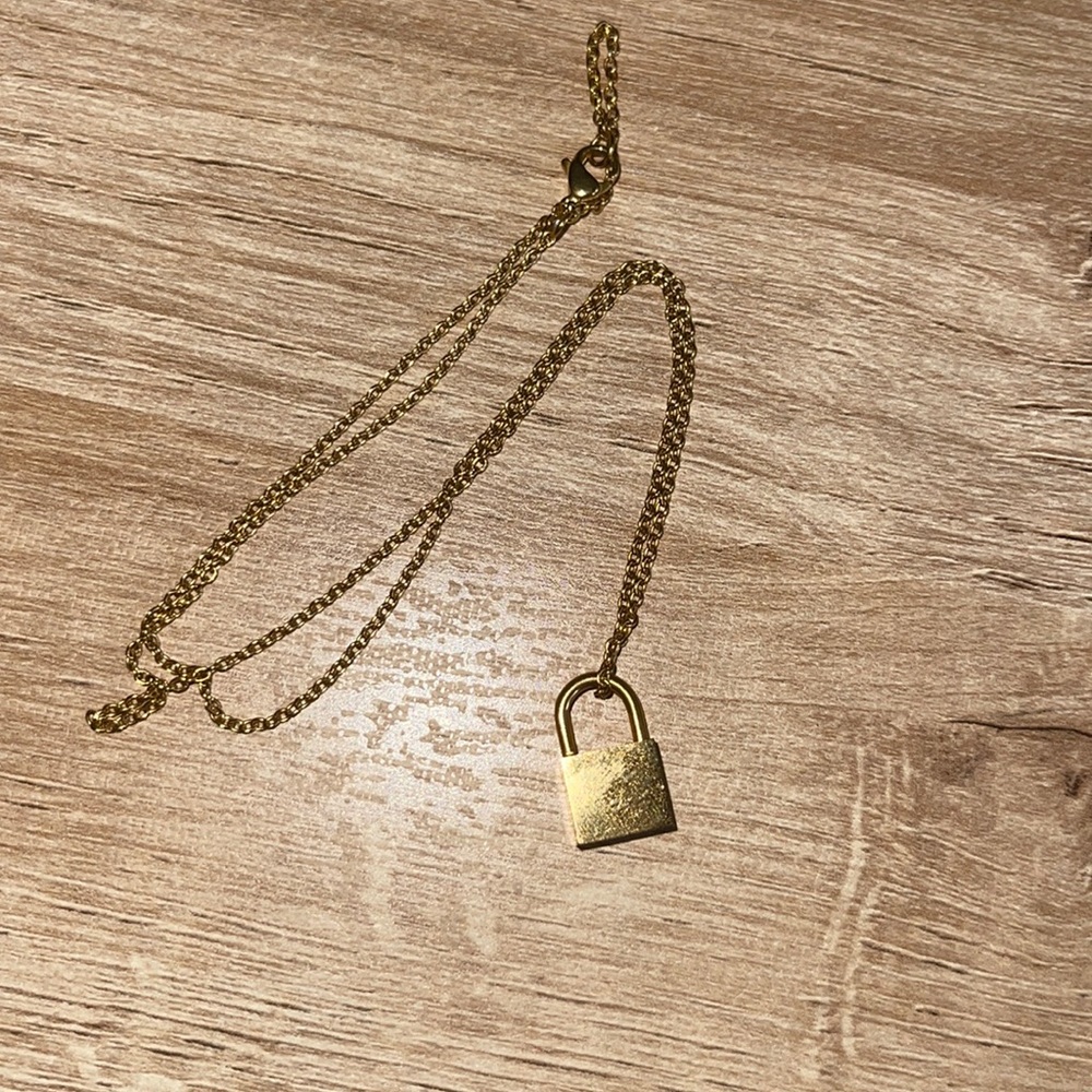 Gold Lock Necklace